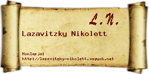 Lazavitzky Nikolett névjegykártya